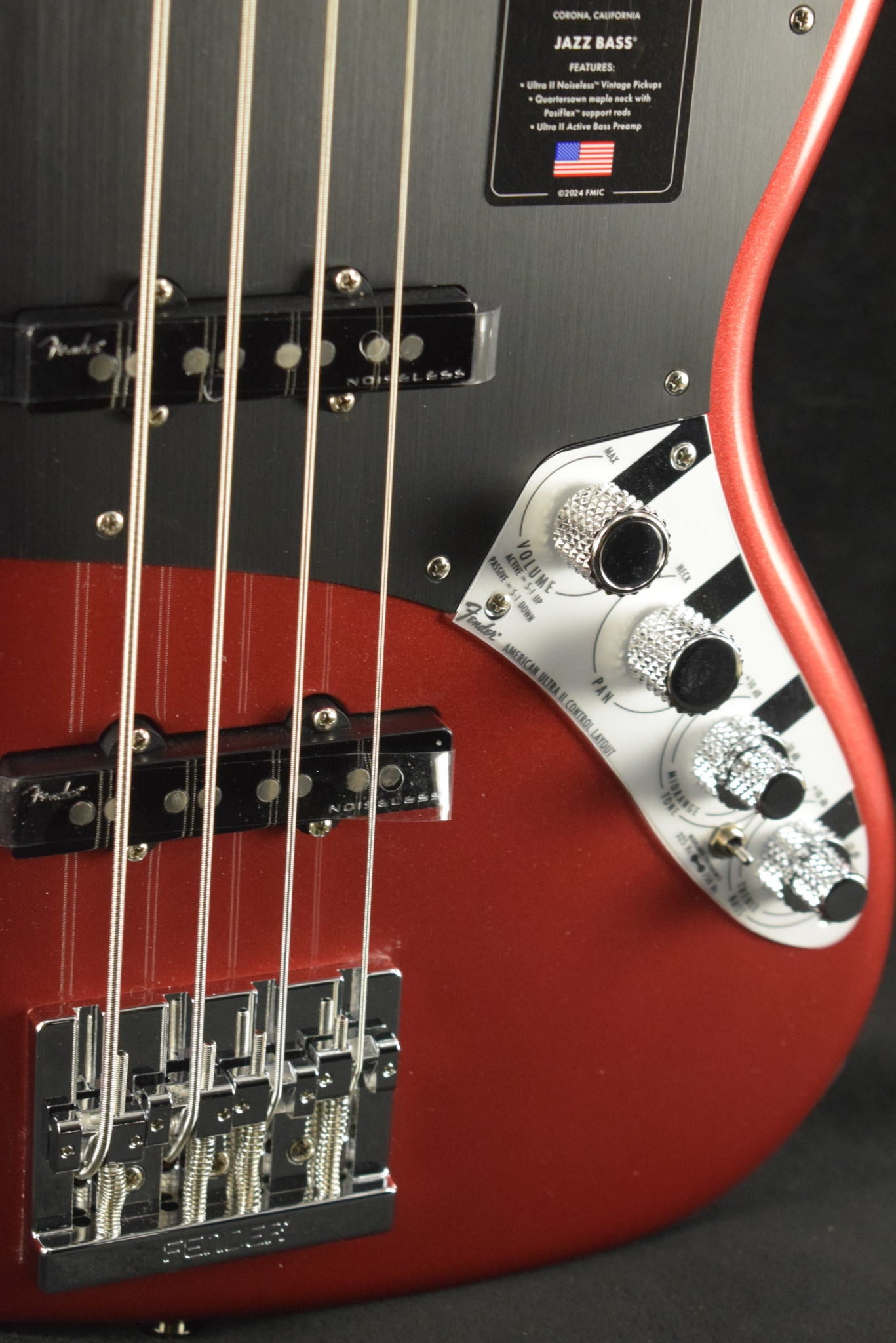 Fender American Ultra II Jazz Bass Sinister Red Maple Fingerboard