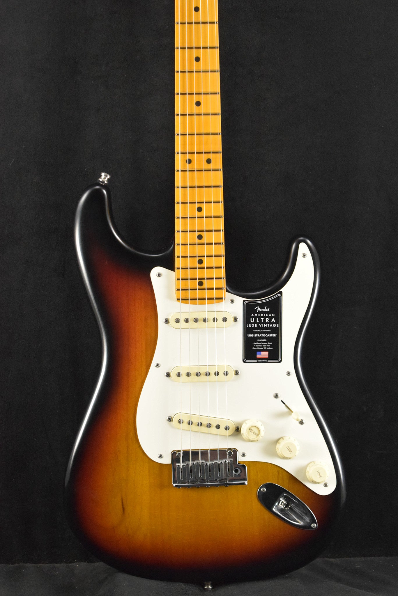 Fender American Ultra Luxe Vintage '50s Stratocaster 3-Color Sunburst Maple Fingerboard