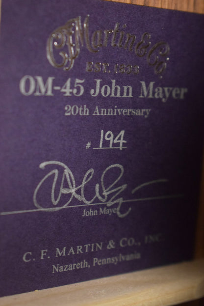 Martin OM-45 John Mayer 20th Anniversary Platinum Gray Burst