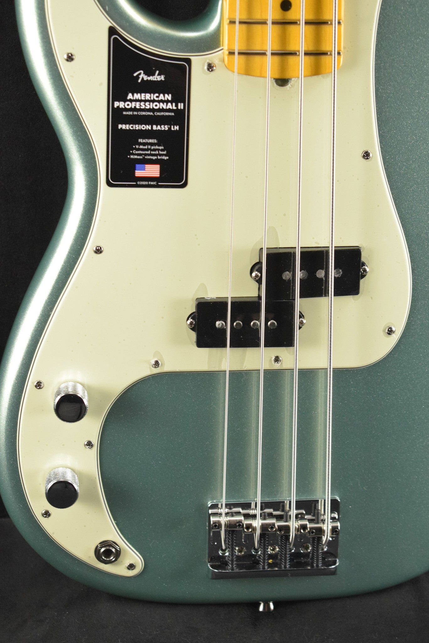 Fender American Professional II Precision Bass Left-Hand Mystic Surf Green Maple Fingerboard