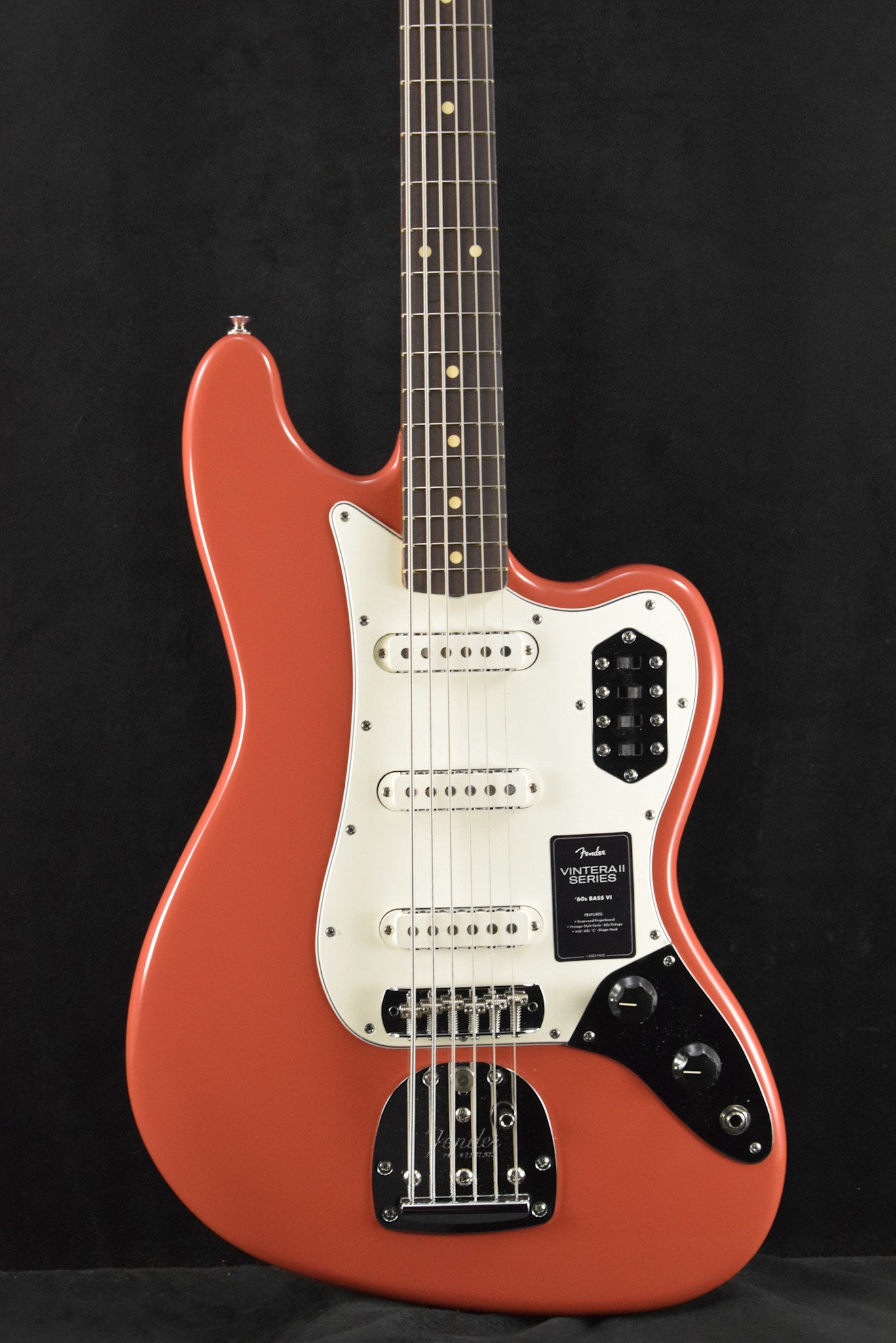 Fender Vintera II '60s Bass VI Fiesta Red Rosewood Fingerboard