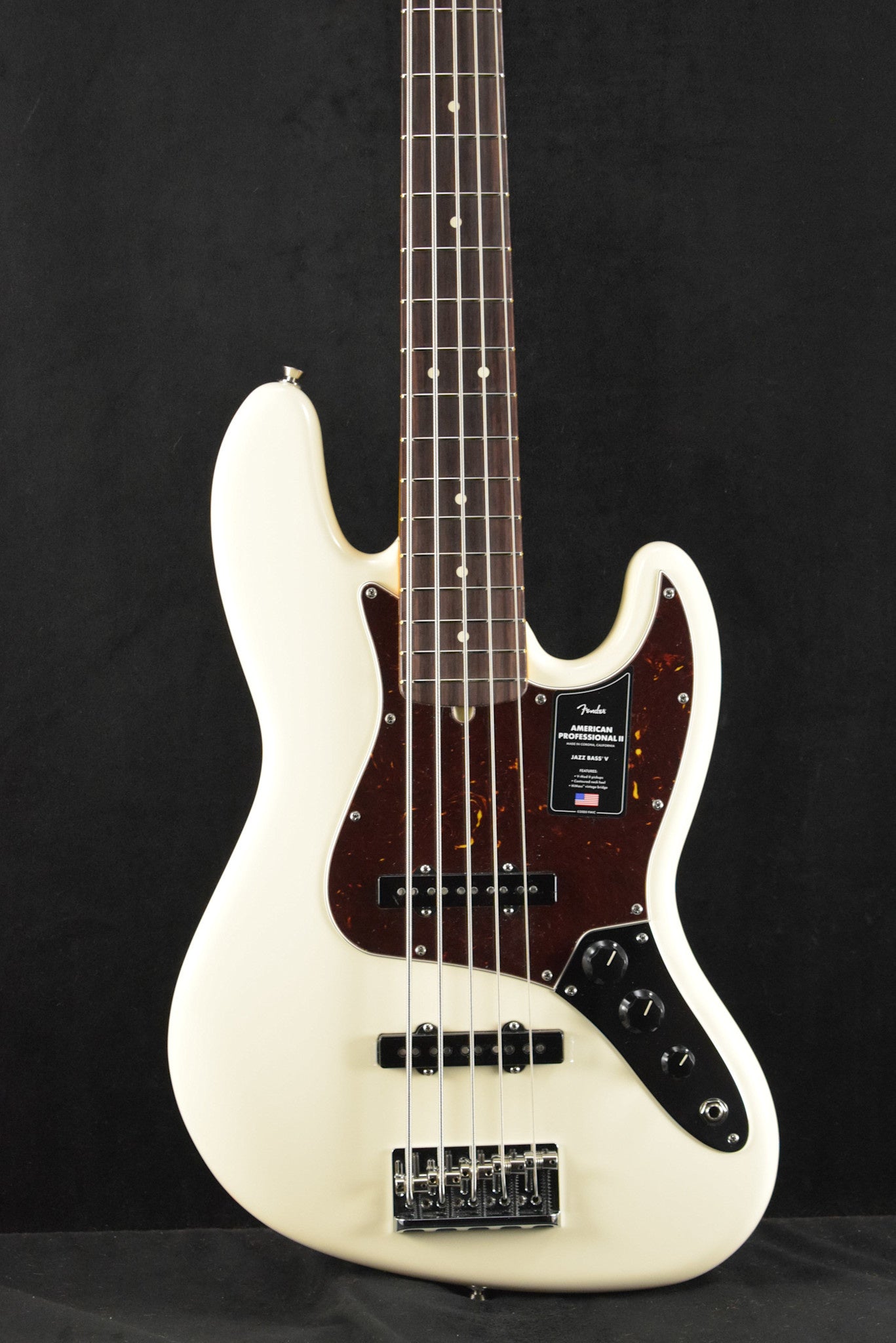 Fender American Professional II Jazz Bass V Olympic White Rosewood Fingerboard
