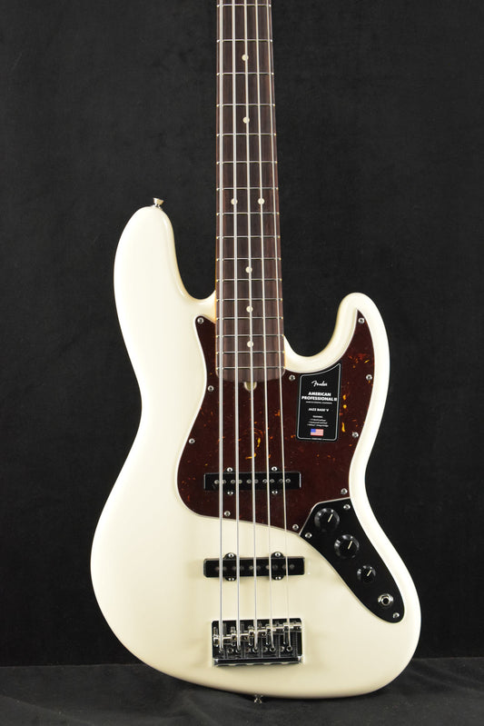 Fender American Professional II Jazz Bass V Olympic White Rosewood Fingerboard