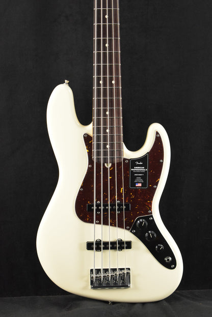 Fender American Professional II Jazz Bass V Olympic White Rosewood Fingerboard