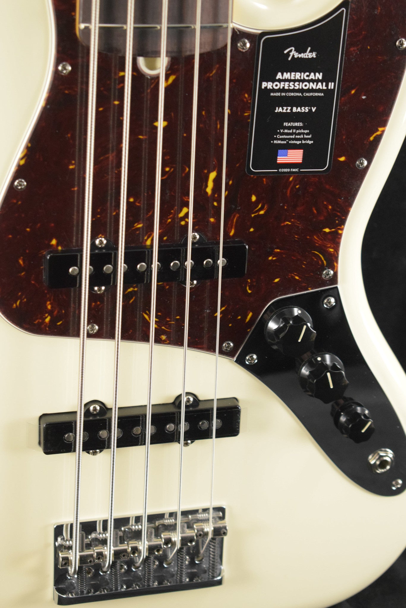 Fender American Professional II Jazz Bass V Olympic White Rosewood Fingerboard