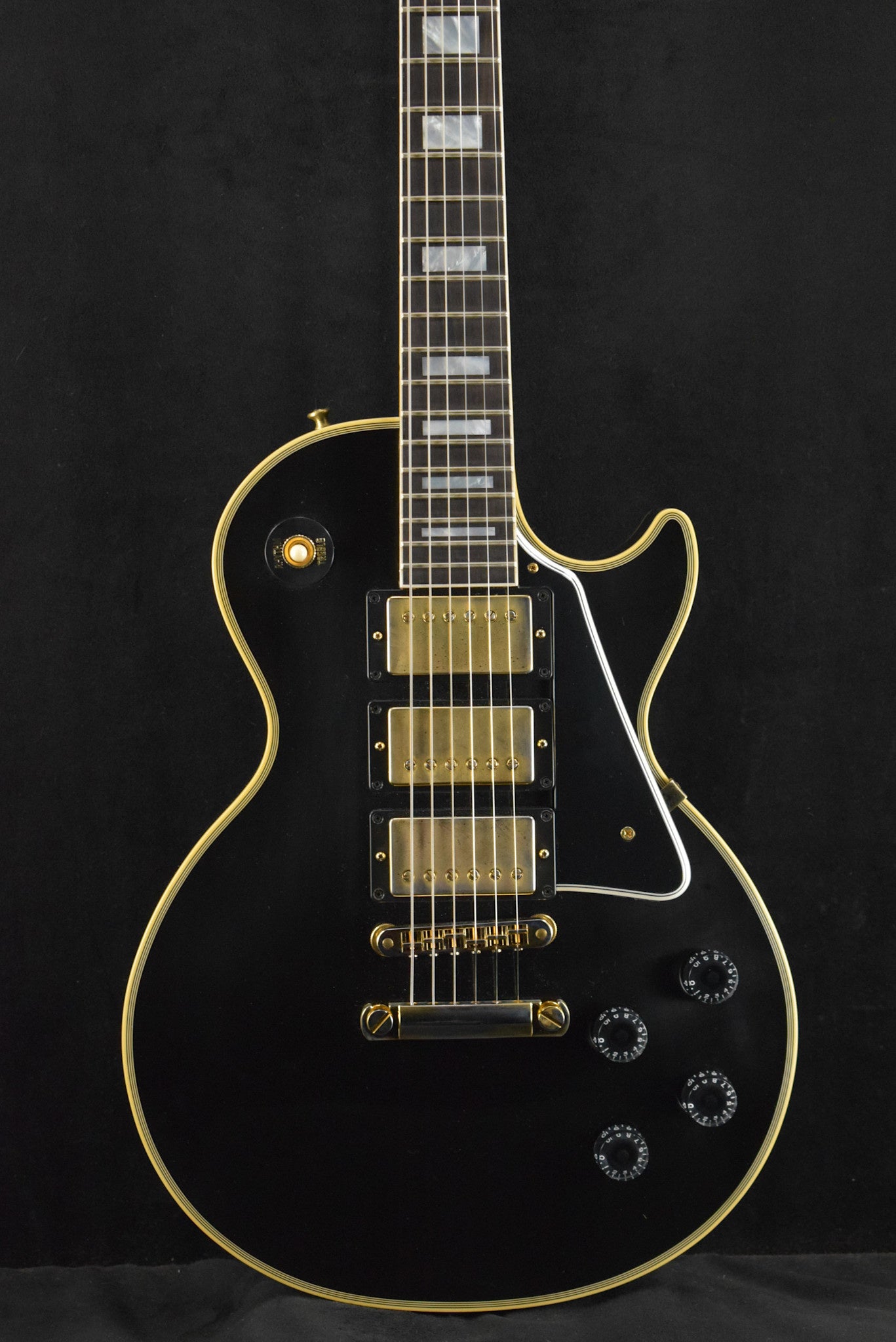 Gibson Custom Shop Les Paul Custom Chambered Body Slim Neck 3 Pickup Ebony VOS GH