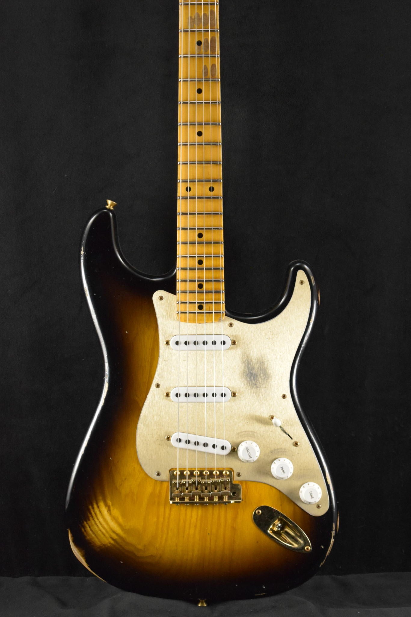 Fender Custom Shop '55 Stratocaster Relic Wide Fade 2-Color Sunburst Gold HW