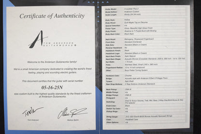 Tom Anderson Crowdster Plus 2 Abalone to T-Purple Burst with Binding