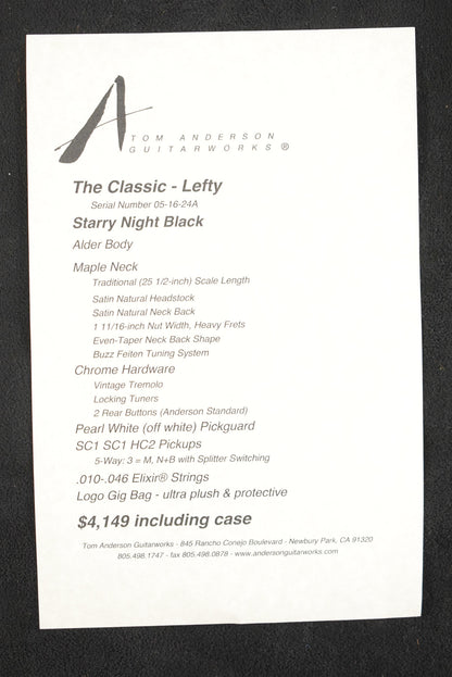 Tom Anderson The Classic - Lefty Starry Night Black