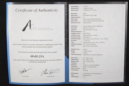 Tom Anderson Drop Top Natural Watermelon Burst with Binding