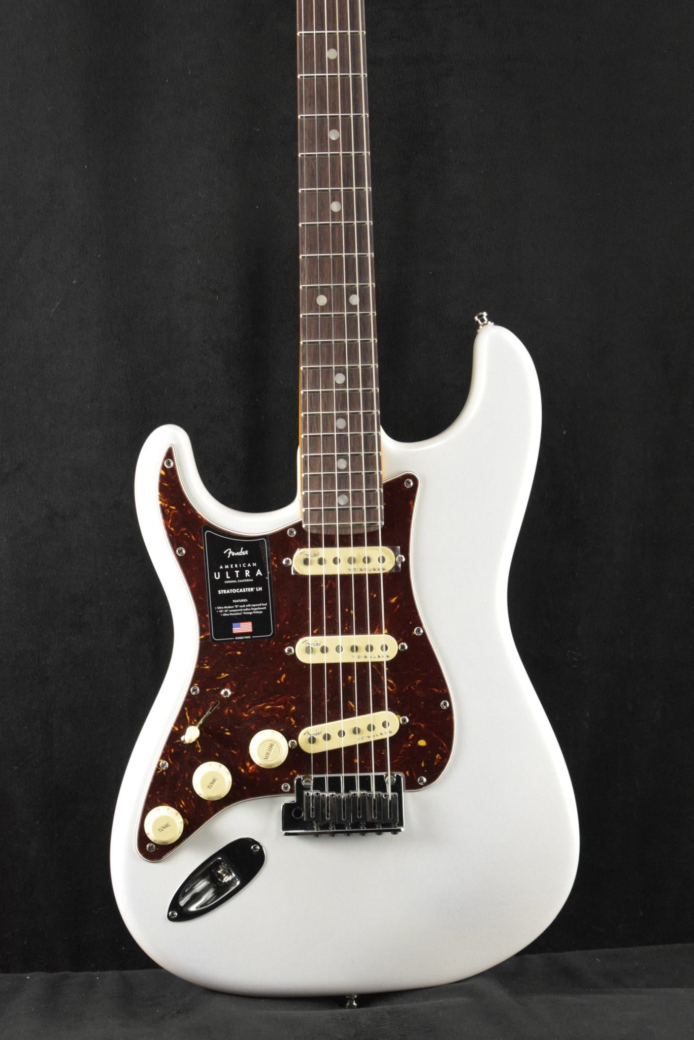 Fender American Ultra Stratocaster Left-Handed Arctic Pearl SCRATCH AND DENT