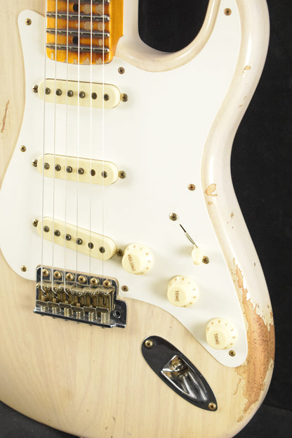 Fender 1957 Stratocaster Heavy Relic Aged White Blonde 1-Piece Rift Sawn Maple Neck Fingerboard