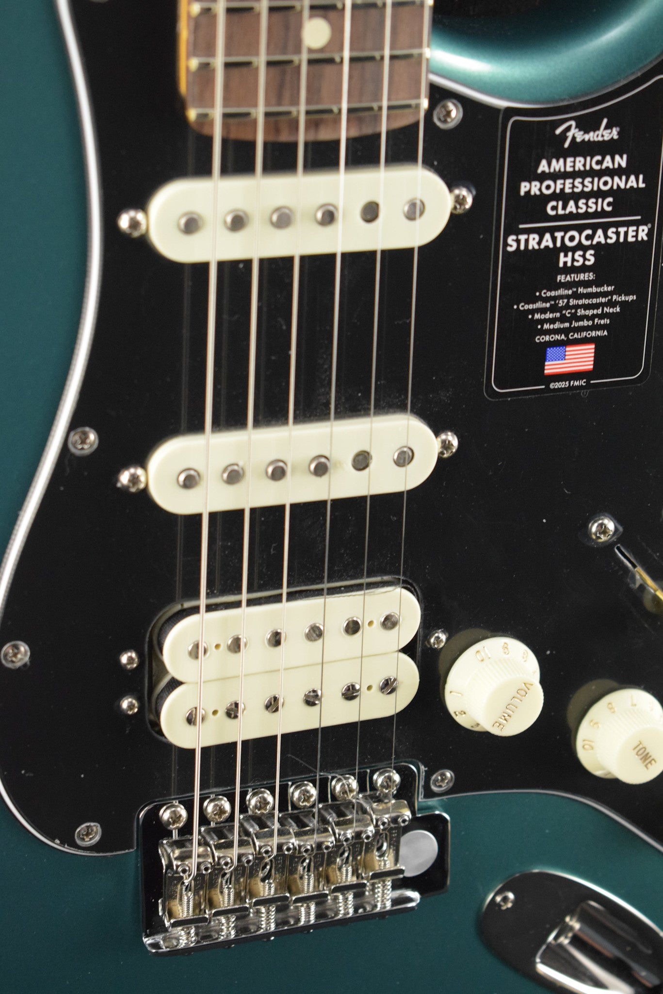 Fender American Professional Classic Stratocaster HSS Faded Sherwood Green Metallic Rosewood Fingerboard