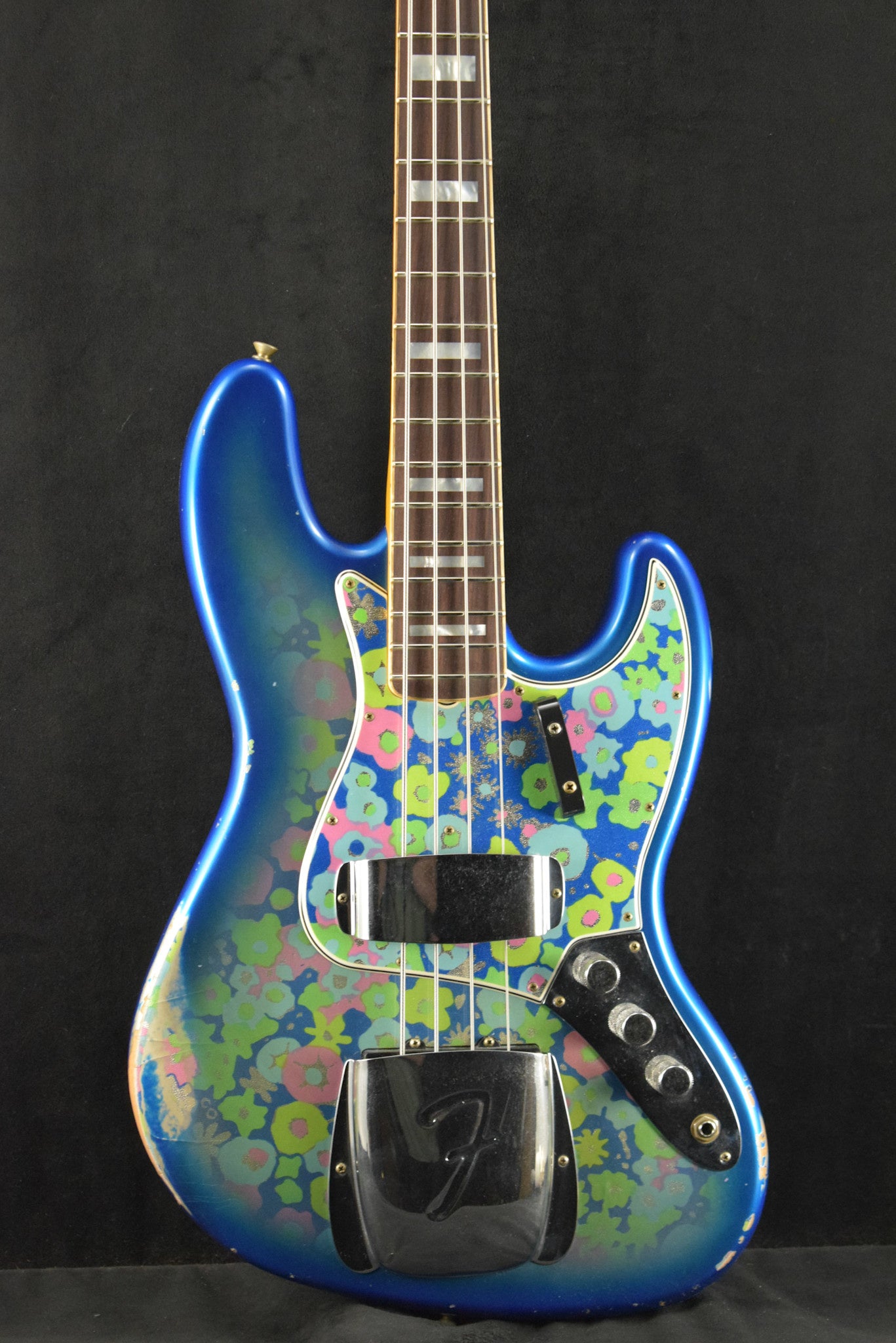 Fender Limited Edition Jazz Bass Relic Blue Flower 3A Rosewood Fingerboard