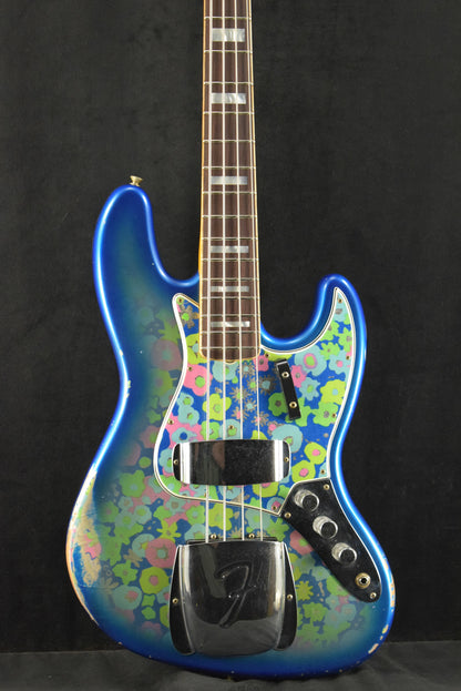 Fender Limited Edition Jazz Bass Relic Blue Flower 3A Rosewood Fingerboard