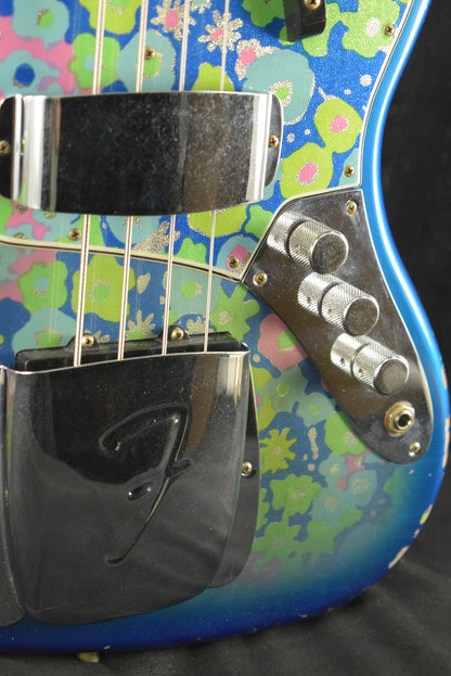 Fender Limited Edition Jazz Bass Relic Blue Flower 3A Rosewood Fingerboard