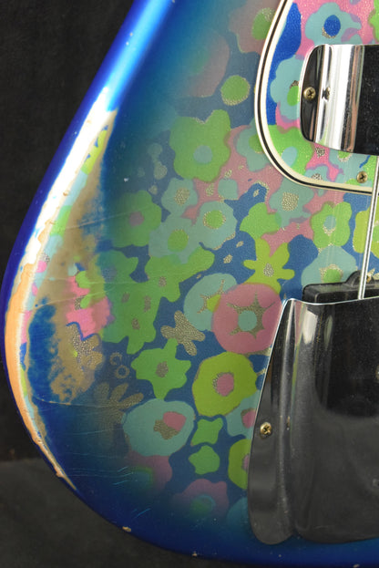 Fender Limited Edition Jazz Bass Relic Blue Flower 3A Rosewood Fingerboard