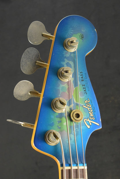 Fender Limited Edition Jazz Bass Relic Blue Flower 3A Rosewood Fingerboard