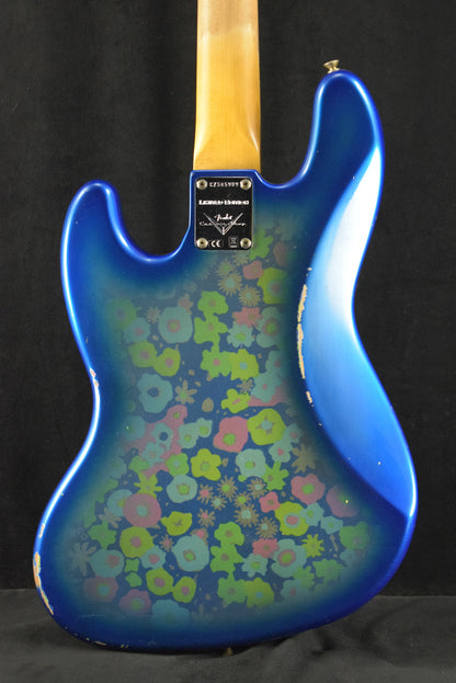 Fender Limited Edition Jazz Bass Relic Blue Flower 3A Rosewood Fingerboard