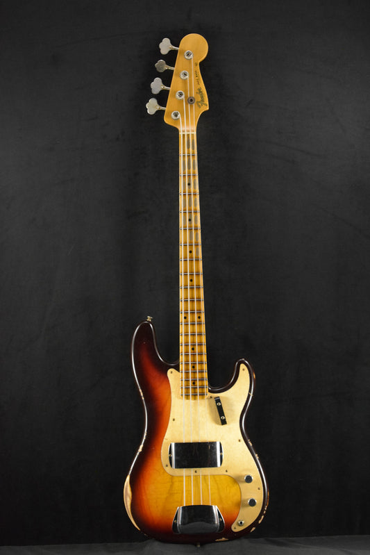 Fender Limited Edition P-Jazz Bass Relic Chocolate 3-Color Sunburst 1-Piece Quartersawn Maple Neck Fingerboard