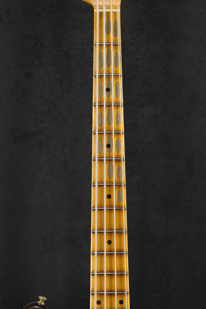 Fender Limited Edition P-Jazz Bass Relic Chocolate 3-Color Sunburst 1-Piece Quartersawn Maple Neck Fingerboard