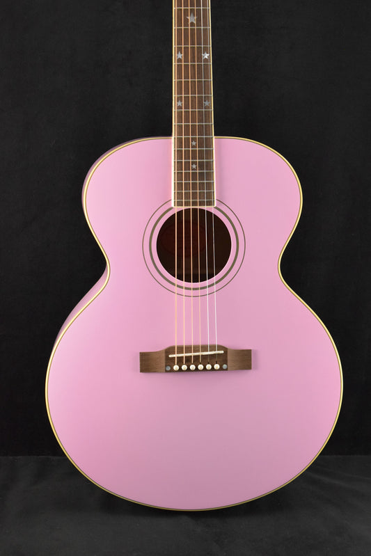 Epiphone IGC J-180 LS Long Scale Pink w/ Hardshell Case