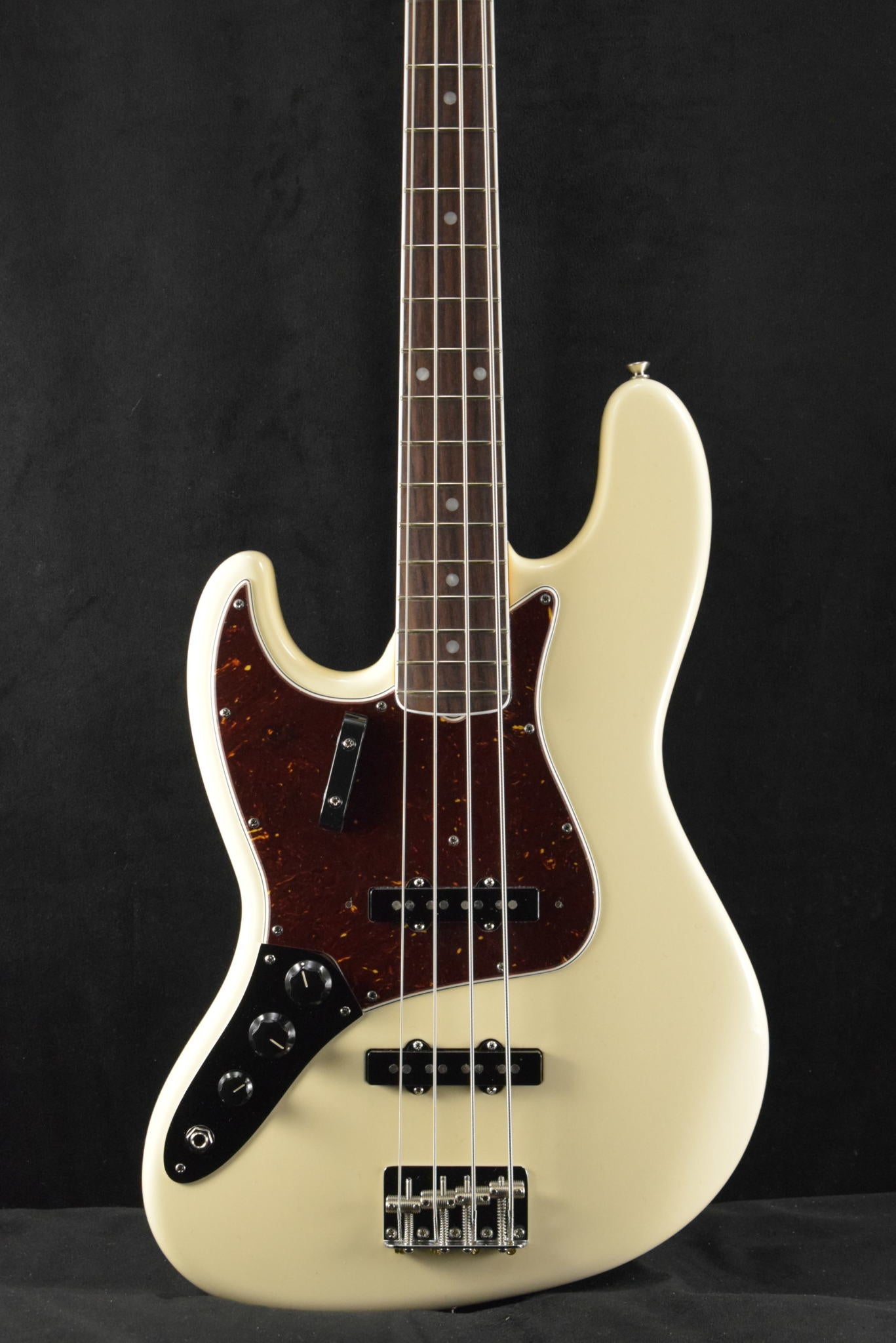 Fender American Vintage II 1966 Jazz Bass Left-Hand Olympic White Rosewood Fingerboard