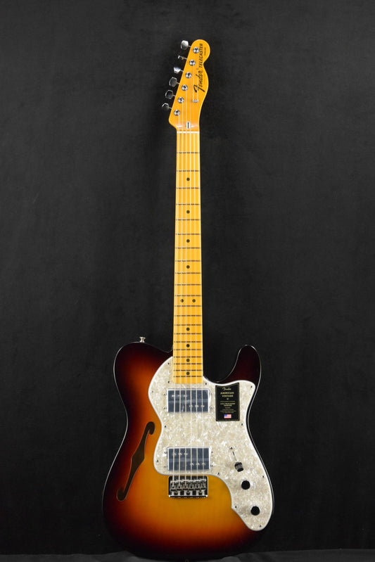 Fender American Vintage II 1972 Telecaster Thinline 3-Color Sunburst Maple Fingerboard