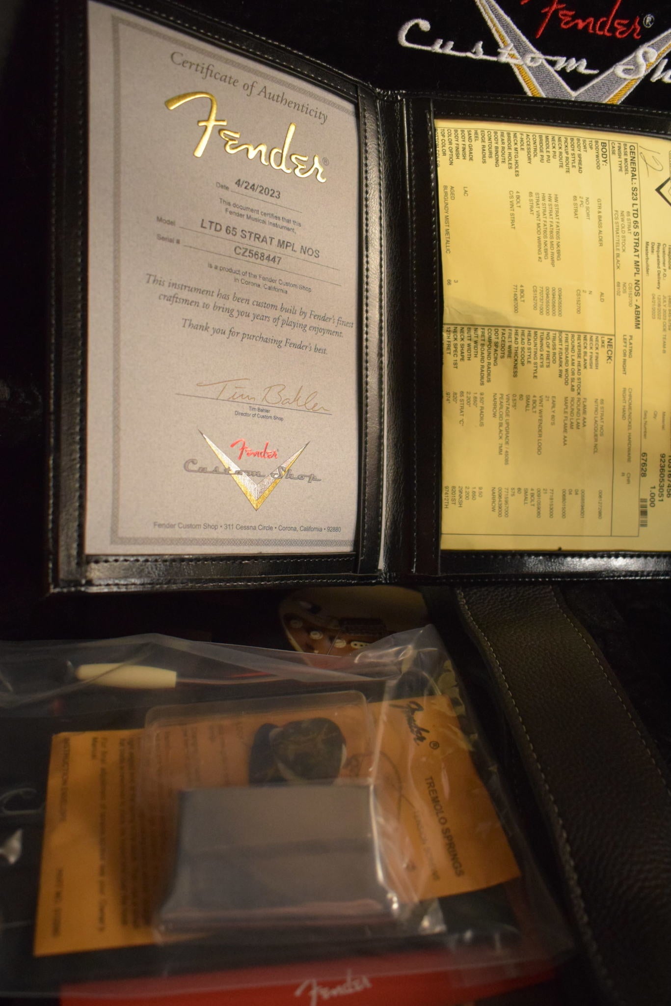 Fender Custom Shop Ltd Ed '65 Strat - NOS Aged Burgundy Mist Metallic w/ Highly Figured Maple Neck